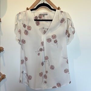 Cream Pink Buttoned Relaxed Blouse